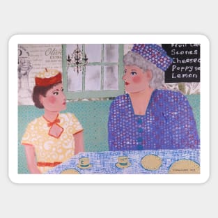 ladies take coffee and cake Sticker